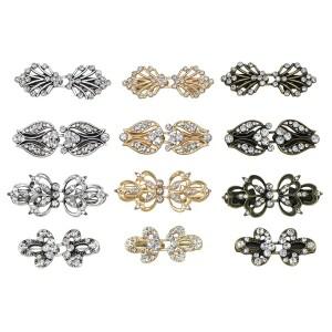 호환품반짝이는 스틸 가디건 칼라 클립 거치대 여성 장식 크리스탈 케이프 망토 걸쇠 버클 브로치 듀얼