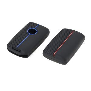 [호환품]1PC 블랙 레드/블루 라인 실리콘 자동차 리모컨 키 케이스 커버 쉘 마쓰다 3 6 Cx30 Cx9 Cx5 Cx8 M