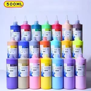 천아트물감 천물감 옷물들이기 500ml 대형 병 아크릴 페인트 그림 낙서 방수 석고 인형 색칠 카멜레온 안료