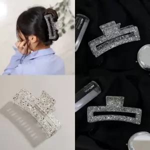 ( )페인팅 사각 대왕 집게핀 반투명화이트 헤어고정핀 머리집게핀 머리고정핀