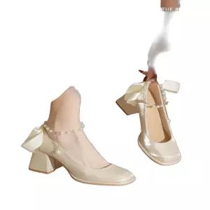 웨딩 구두 새틴 결혼식 통굽 방수 촬영용 하이힐 슈즈