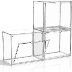 옷장용 MSHOMELY 지갑 정리함 3팩 핸드백 보관 수집품용 투명 아크릴 디스플레이 케이스 자석 도어가 있는