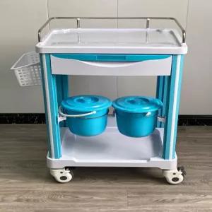 응급카트 드레싱카 약품 장비 수액걸이 수납 제세동기 구급차 구조 병원 이중 이중층 직선