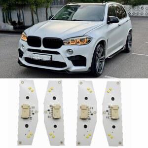 4Pcs CSL 옐로우 DRL 엔젤 아이즈 LED 보드 세트 2012-2019 BMW X5 X6 F15 F16 X5 M F85 X6 M F86 x /sDrive35i 50i 40e 어댑티브 LED 헤드라이트, 주간 주행등, DRL 칩(앰버)과 호환됩니다