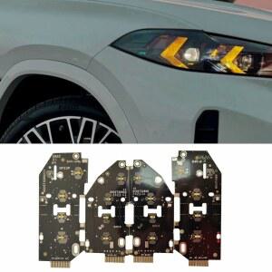 2024년형 2025년형 BMW G05 G06 LCI X5 X6 F86 F95 GTS M60i 40i 50e LED 헤드라이트, 주간 주행등, DRL 좌우 칩(암버) 4PCS 옐로우 DRL LED 보드 세트 장착