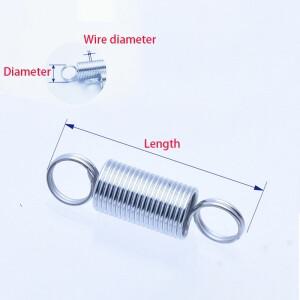 와이어 직경 0.6mm 아연 도금 인장 스프링 폐쇄 루프/후크 포함 길이 15 200mm