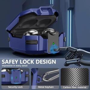 삼성 갤럭시 버즈 FE 케이스/2 프로/프로2/라이브/코어 락 카본 파이버 아머 낙하 방지 보호 용)