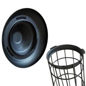 새모이통 볼 타입 홀더 걸이형 야생 조류 급식기 정원용 호환 금속 O자형 고리 포함 검정색