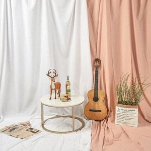 쇼핑몰 촬영 사진 북유럽 커튼 흰색 빨간 라이브 그물 원단 장식 벽걸이 천 6m 순수한 3 대형 의류 배경천 앵커 배경