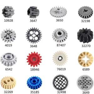 MOC 기어 액슬 웜 랙 커넥터, 대량 벽돌 조립 입자, DIY 블록 장난감,  하이테크 장난감, 부품