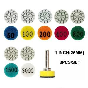 7PCS 1인치 25mm 미니 다이아몬드 연마 패드 습식 샌딩 디스크 샹크 백킹 홀더 포함 옥, 마노, 대리석