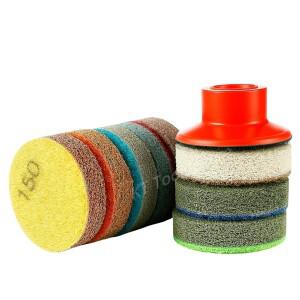 8개입 2인치50mm 스펀지 연마 패드, 화강암 대리석 석영 다이아몬드 샌딩 디스크 뒷받침 포함
