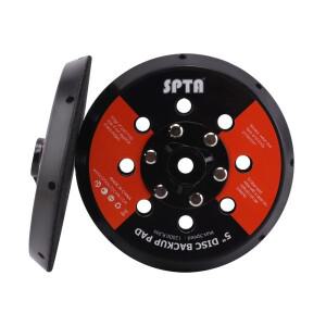 SPTA 1PC 5 6 DA 폴리 셔 용 샌딩 패드 백킹 플레이트 열 방출 구멍이있는 125mm 자체 접착