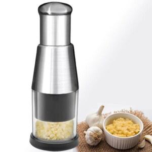 2025 업그레이드된 컴팩트 미니 다이서 푸드 초퍼, 기능성 수동 프레스, 마늘 다지기용 스테인리스 스틸 핸드 프레스 초퍼