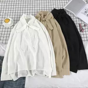 루즈핏 데이트룩 블라우스 남방 심플 긴팔 빅카라 오버핏