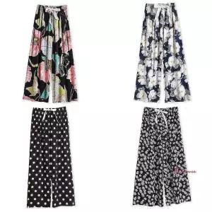 여름 와이드 꽃무늬 밴딩바지 4컬러cde248