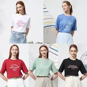 리베레츠 여성면레터링반팔티셔츠5종세트 215209