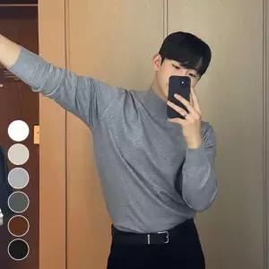 DUGNMARKT  남성 슬림핏 반폴라 긴팔 니트티 기모 겨울 남성폴 라티 반폴라티 반목티 폴라니트티 남자