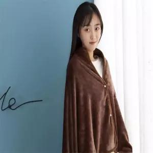 행운몰 극세사담요 망토 브라운 극세사담요소형