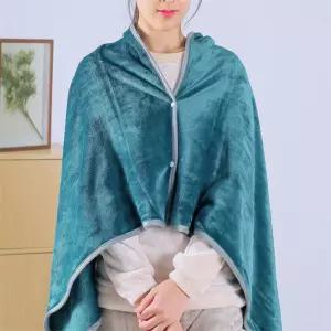 행운몰 극세사담요 망토 블루그린 1인용담요