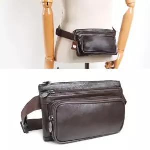 남성 가죽 크로스백 허리색 바디백 힙색 브라운 가방 남자웨이스트백 여행용힙색