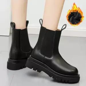 따뜻한 겨울 첼시 부츠 여자 앵클 털부츠 데이트 신발 여성앵글부츠 여성겨울신발
