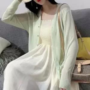 얇은가디건 여리핏 여름 스타일링 면가디건 데일리 카