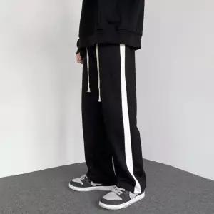 남성 사이드 배색 라인 포인트 와이드핏 추리닝 팬츠 남자 바지 슬랙스   청바지