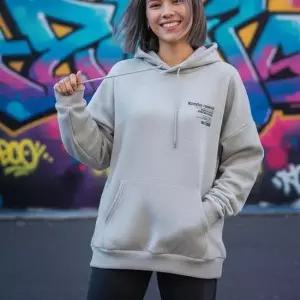 여성 포근한 기모 안감 겨울 데일리룩 패션 레터링 후드 티셔츠