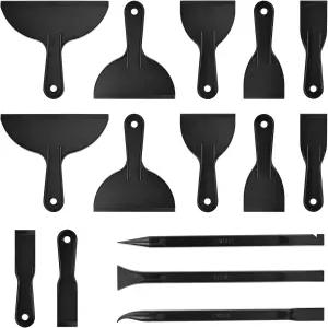 15팩 플라스틱 퍼티 나이프 스크레이퍼 세트 스패클링 테이핑 드라이월 및 페인팅용 6가지 사이즈