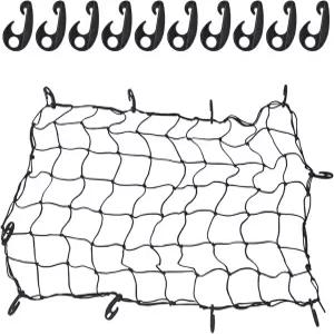 카고 네트 10 조절 가능한 후크가 있는 대용량 탄성 트럭 침대 루프 랙 범용 액세서리 번지 자동차 픽업