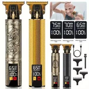 저소음이발기 바리깡 전문 빈티지 헤어 클리퍼 트리머 키트 남성용 충전식 무선 이발 손질 세트 수염