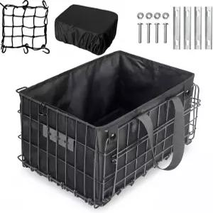 라이너 백이 된 접이식 자전거 바구니 방수 커버 카고 네트 전면/후면 마운트 식료품 애완동물 등을 위한