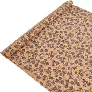 PH PandaHall 53 x 19.7 인치 코르크 원단 퍼플 플라워 인조 가죽 시트 부드러운 리본 장식 고급 노트북