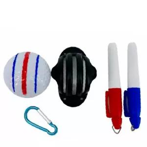 골프 볼라이너 세트 펜 카라비너 포함 휴대용 골프공 라인긋기 도구