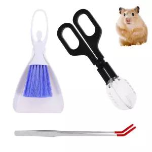 미니 더스트팬과 브러시 파충류 스쿱 먹이 도구 햄스터 고슴도치 쥐 기니피그 도마뱀 및 기타 작은 동물용