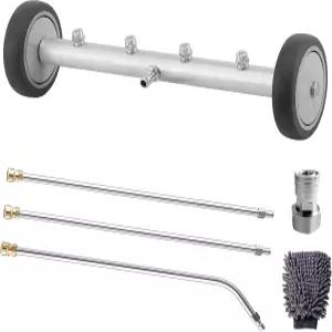 M MINGLE 언더캐리지 압력 세탁기 부착 세차 미트가 장착된 16인치 강력 언더카워셔 저차원 차량 호환 4000