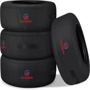 콤노바 시즌용 타이어 토트 4팩 - 손잡이가 있는 600D 예비 커버 방수 헤비 듀티 페이드 저항 보관 가방