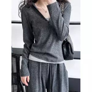 바지 가을 여사친 트렌디 후드티+끈 세트 아이템 나시 긴팔세트 +와이드 트레이닝복 레이어드 HT3
