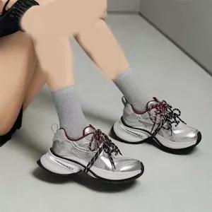 가을 캔버스화 슈즈 여성패션 스트랩 배색 운동화 키높이 DL3