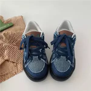 여성 캔버스화 가을 데님 스니커즈 슬립온 패션 슈즈 MODU3