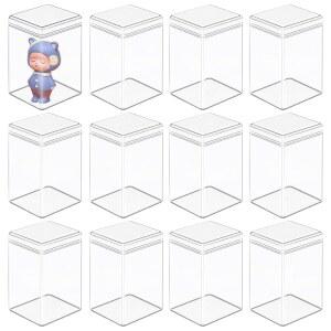 12 팩 디스플레이 케이스 미니 팝 피규어 수집품 보석 및 미니 을 위한 스탠딩 클리어 캐비닛 쇼케이스 안전한 스태커블 디자인