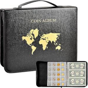 수집가용 코인 컬렉션 북 홀더 200 포켓 컬렉션 앨범 및 30 슬리브 지폐 보관 케이스(코인 200개 지폐 바인더 30개)