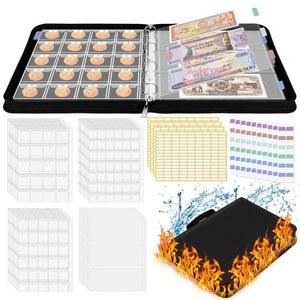 수집가용 셀프텍 방화 C oin 컬렉션 북 홀더 468 포켓 C oin 앨범 및 36 종이 통화 바인더 슬리브 컬렉션 라벨 페니 지폐 토큰용 C oin 보관 정리함 선물