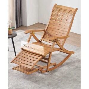 대나무 흔들의자 가정용 각도조절 오크 스윙 레저 누울수있는 안락 체어 리클라이너 펜션