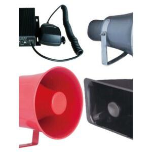 차량용 보이스 식 스피커 싸이렌 12V 마이크 음악 메가폰 150W단일 그레이