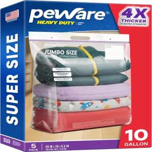 손잡이가 달린 갤런 헤비 듀티 대형 보관 가방 10개 큰 지퍼 씰 탑백 6백만 개 집 이동 여행 캠핑 20인치 x