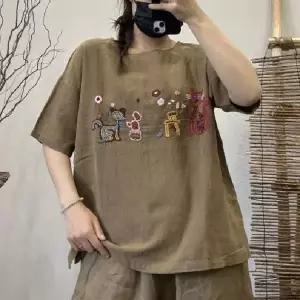 썬더볼츠 여사친 여성용 여름 자수 톱 캐릭터 티 와펜 라운드 프린트 기본 반팔 KKE2