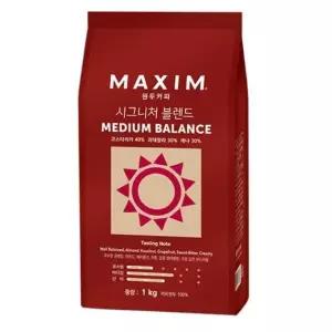 맥심 시그니처 블렌드 미디엄 밸런스 원두 1kg