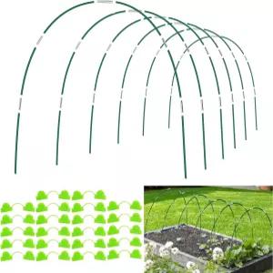 에어든 36Pcs 정원용 후프 8피트 온실 6세트 성장 터널 패브릭 그물용 유리 지지대 프레임 DIY 식물 말뚝